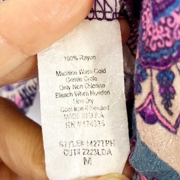 Floral Boho print blouse Verse Size M - Picture 6 of 8